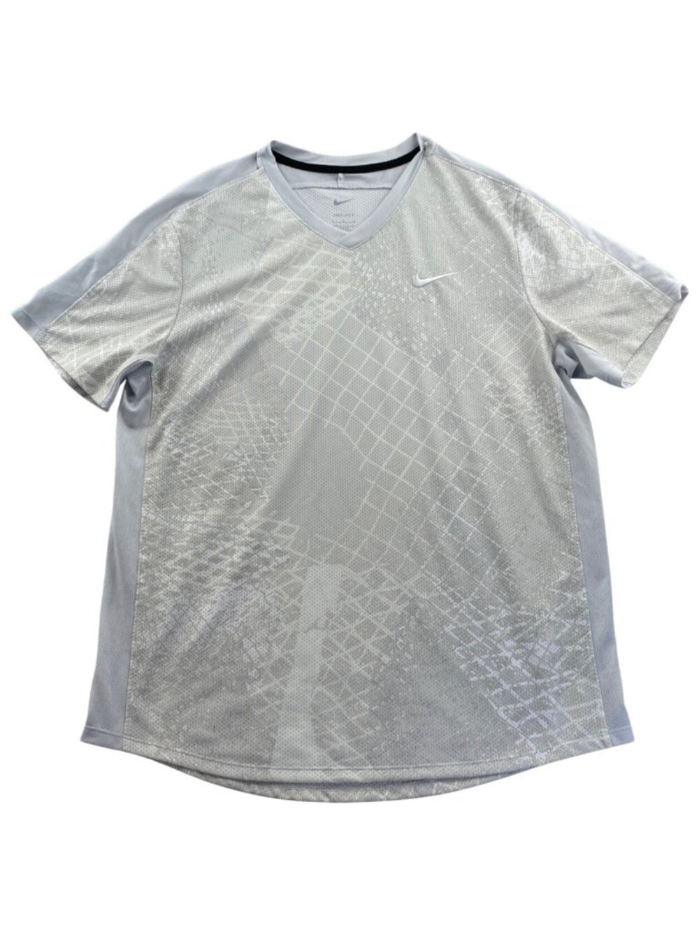Nike Mens T-Shirt Large Gray Casual Short Sleeve Activewear Dri-Fit Athletic Top